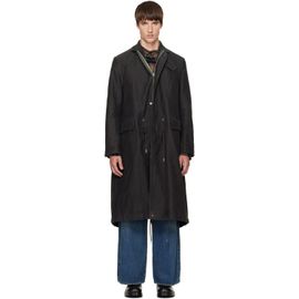 sacai sacai Black Sueded Cotton Coat