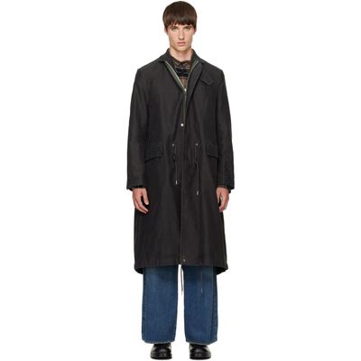 sacai sacai Black Sueded Cotton Coat