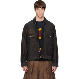 sacai sacai Black Sueded Cotton Jacket