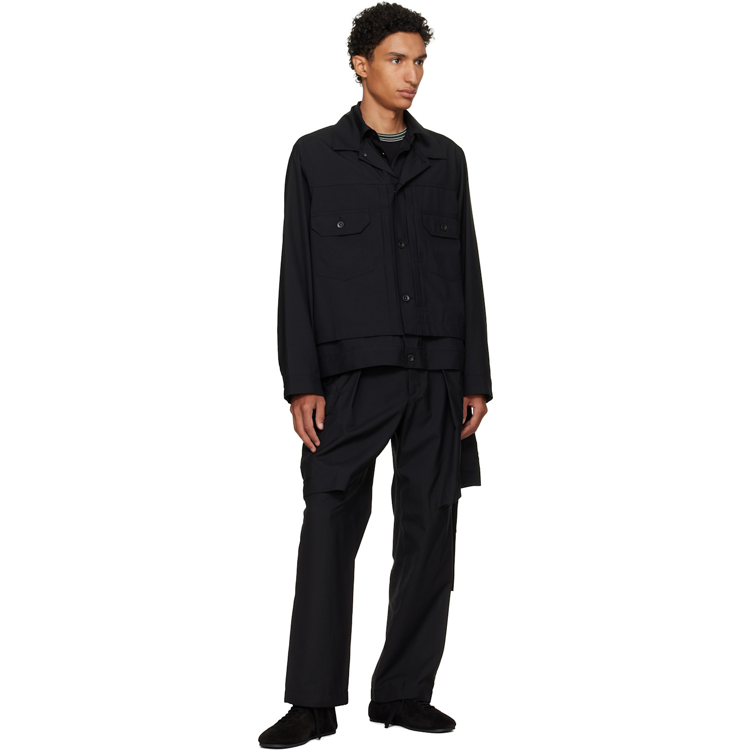 sacai - Black Suiting Cargo Pants