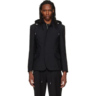 sacai sacai Black Suiting x Nylon Twill Blazer