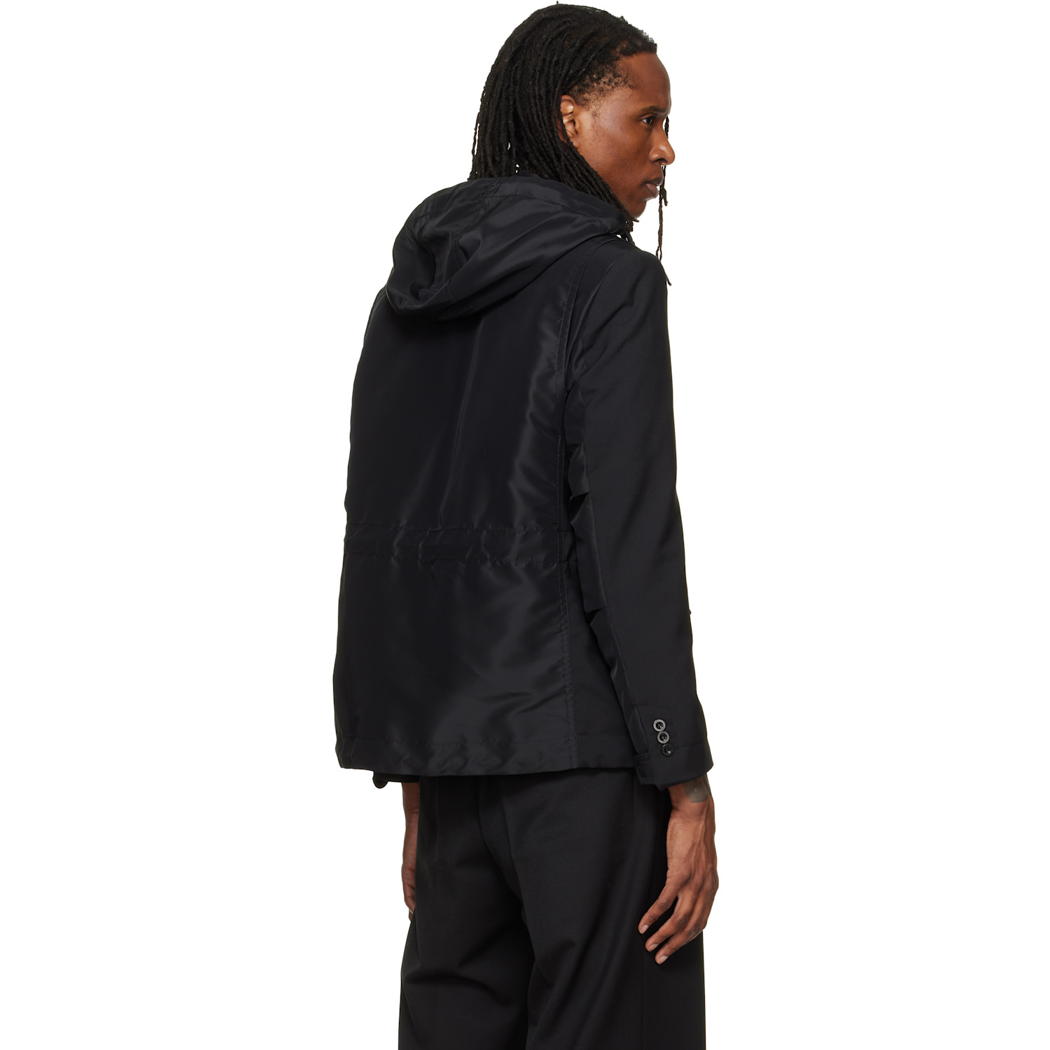 sacai - Black Suiting x Nylon Twill Blazer