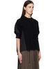 sacai sacai Black Wool Knit x Cotton Poplin Pullover Sweater - 2