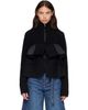 sacai sacai Black Wool Melton x Wool Knit Blouson Jacket - 1