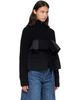 sacai sacai Black Wool Melton x Wool Knit Blouson Jacket - 2