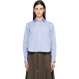 sacai sacai Blue & Khaki Cotton Poplin x Nylon Twill Shirt