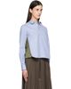 sacai sacai Blue & Khaki Cotton Poplin x Nylon Twill Shirt - 2