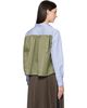 sacai sacai Blue & Khaki Cotton Poplin x Nylon Twill Shirt - 3