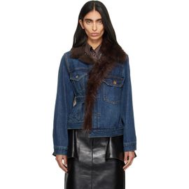 sacai sacai Blue Faux-Fur Denim Jacket