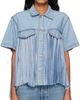 sacai sacai Blue Paneled Denim Shirt - 1