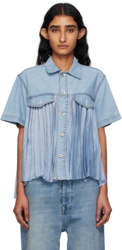 sacai sacai Blue Paneled Denim Shirt
