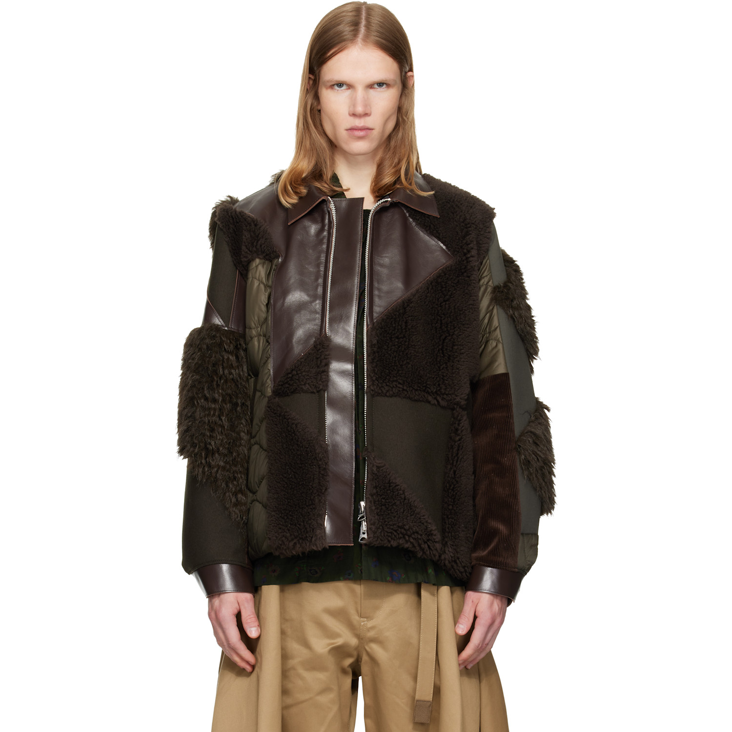 Sacai - Women's Windowpane Check Gabardine Trench Coat