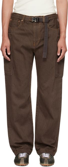 sacai sacai Brown Belted Denim Cargo Pants