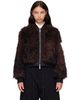 sacai sacai Brown Blouson Curly Faux-Fur Jacket - 1