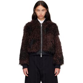 sacai sacai Brown Blouson Curly Faux-Fur Jacket