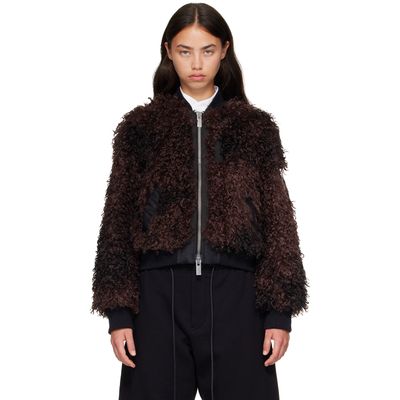 sacai sacai Brown Blouson Curly Faux-Fur Jacket