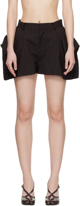 sacai sacai Brown Chalk Stripe Shorts