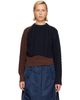 sacai sacai Brown Cotton Cashmere Knit Sweater - 1