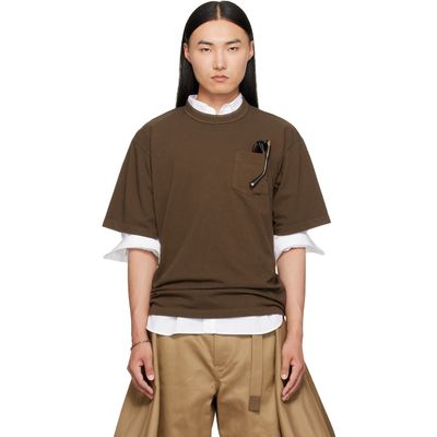 sacai sacai Brown Cotton Jersey T-shirt
