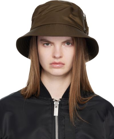 sacai sacai Brown Single Brim Pocket Bucket Hat
