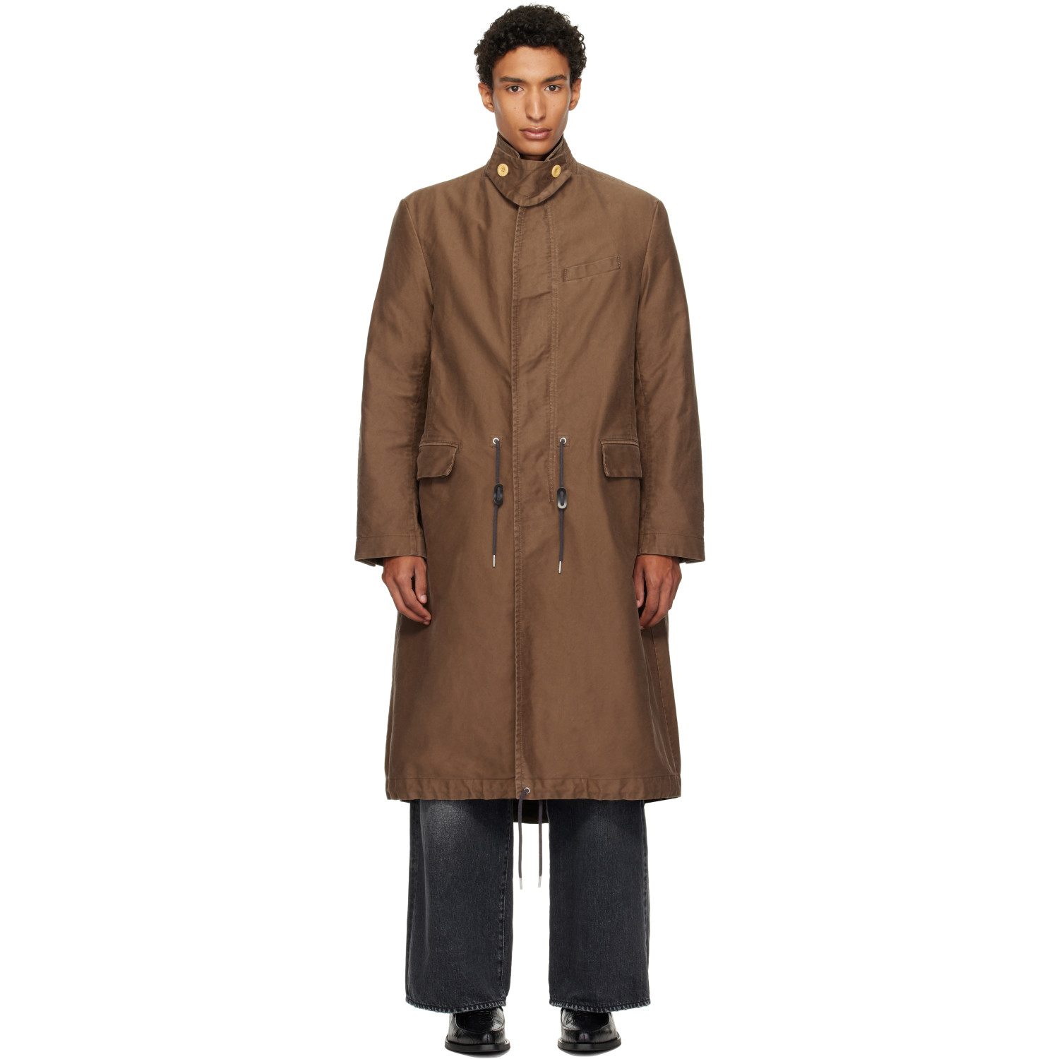 Sacai - Women's Windowpane Check Gabardine Trench Coat