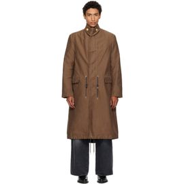sacai sacai Brown Sueded Cotton Coat