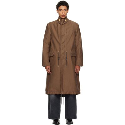 sacai sacai Brown Sueded Cotton Coat