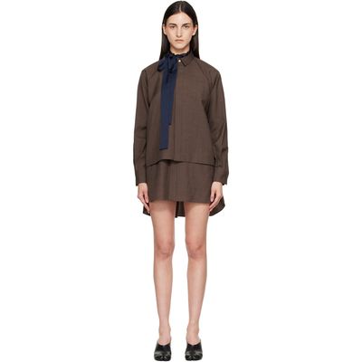 sacai sacai Brown Suiting Minidress