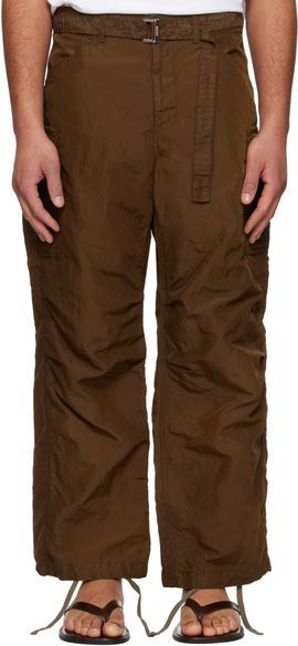 sacai sacai Brown Treated Nylon Twill Cargo Pants