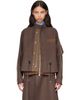 sacai sacai Brown Wool Flannel x Nylon Twill Coat - 1