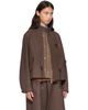 sacai sacai Brown Wool Flannel x Nylon Twill Coat - 2