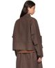 sacai sacai Brown Wool Flannel x Nylon Twill Coat - 3