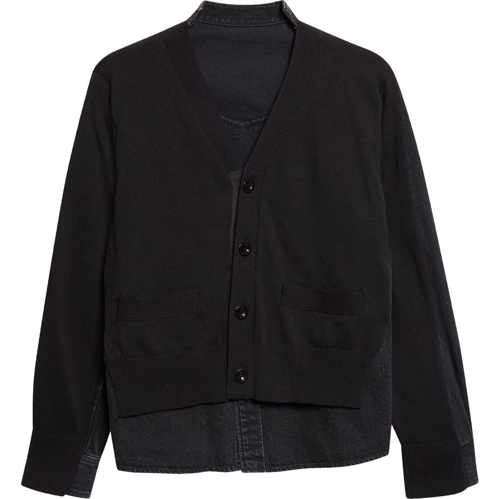 Sacai Sacai Cardigan Front Denim Shirt