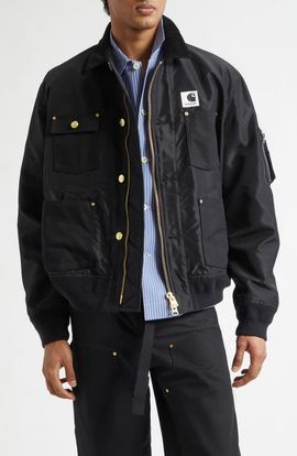 Sacai Sacai Carhartt WIP Nylon Twill & Duck Canvas Blouson Jacket