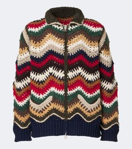 Sacai Sacai Chevron crochet blouson jacket