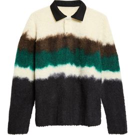 Sacai Sacai Chusen Dyed Wool Blend Polo Sweater