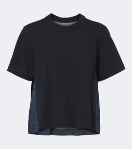 Sacai Sacai Cotton jersey and denim T-shirt