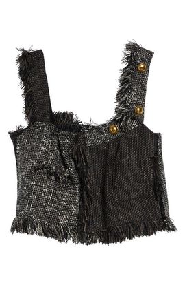 Sacai Sacai Crop Mixed Tweed Camisole