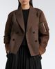 Sacai Sacai Double-breasted wool and technical jacket - 2