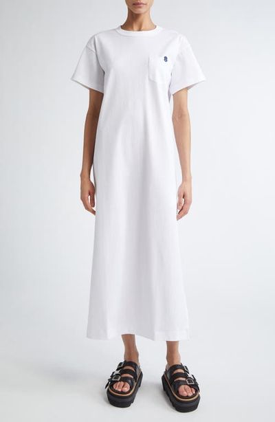 Sacai Sacai Embroidered Logo Jersey T-Shirt Dress