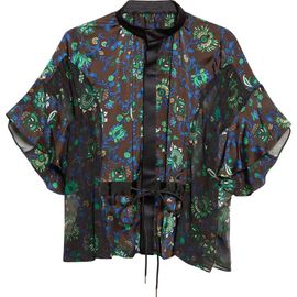 Sacai Sacai Floral Print Drawstring Button-Up Shirt