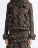 Sacai Sacai Fringe Wool Blend Tweed Hooded Jacket - 1