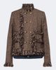 Sacai Sacai Fringed tweed and denim jacket - 1