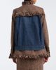 Sacai Sacai Fringed tweed and denim jacket - 6