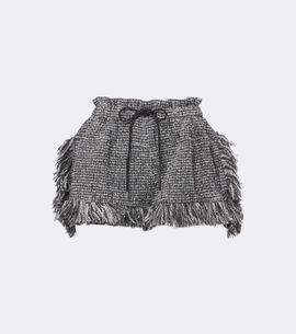 Sacai Sacai Fringed wool-blend tweed shorts