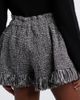 Sacai Sacai Fringed wool-blend tweed shorts - 4