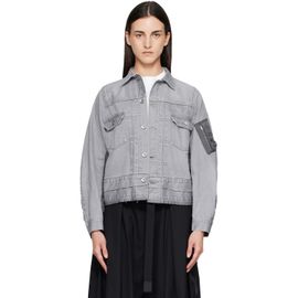 sacai sacai Gray Nylon Twill x Denim Jacket