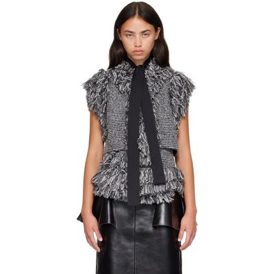 sacai sacai Gray Tweed Vest