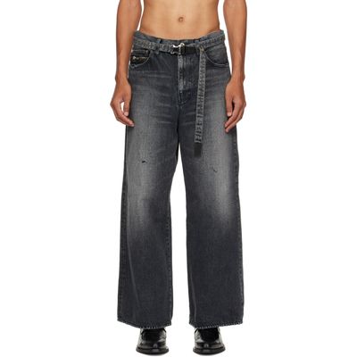 sacai sacai Gray Wide Denim Jeans