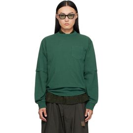 sacai sacai Green Cotton Jersey L/S T-shirt